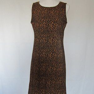 Citi Dress Women’s Brown Animal Print Sleeveless Zipper Dress size 12